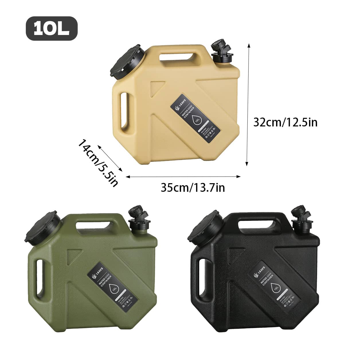 Portable Water Container with Tap, 10 L - Khaki - view 4