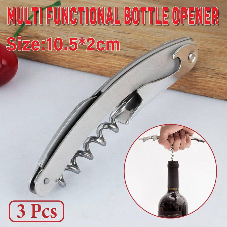 Portable Wine Bottle Opener Seahorse Knife, Pack of 3 for Beer and Wine