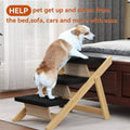 Portable Wooden 3 Step Pet Stairs with Non-Slip Steps and Ramp for Dogs and Cats - view 4
