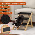 Portable Wooden 3 Step Pet Stairs with Non-Slip Steps and Ramp for Dogs and Cats - view 5