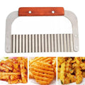 Potato Crinkle Cutter Wavy Slicer with Stainless Steel Blade and Wooden Handle - view 5