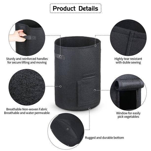 Potato Grow Bag with Side Window, 7 Gallons - Green - view 4