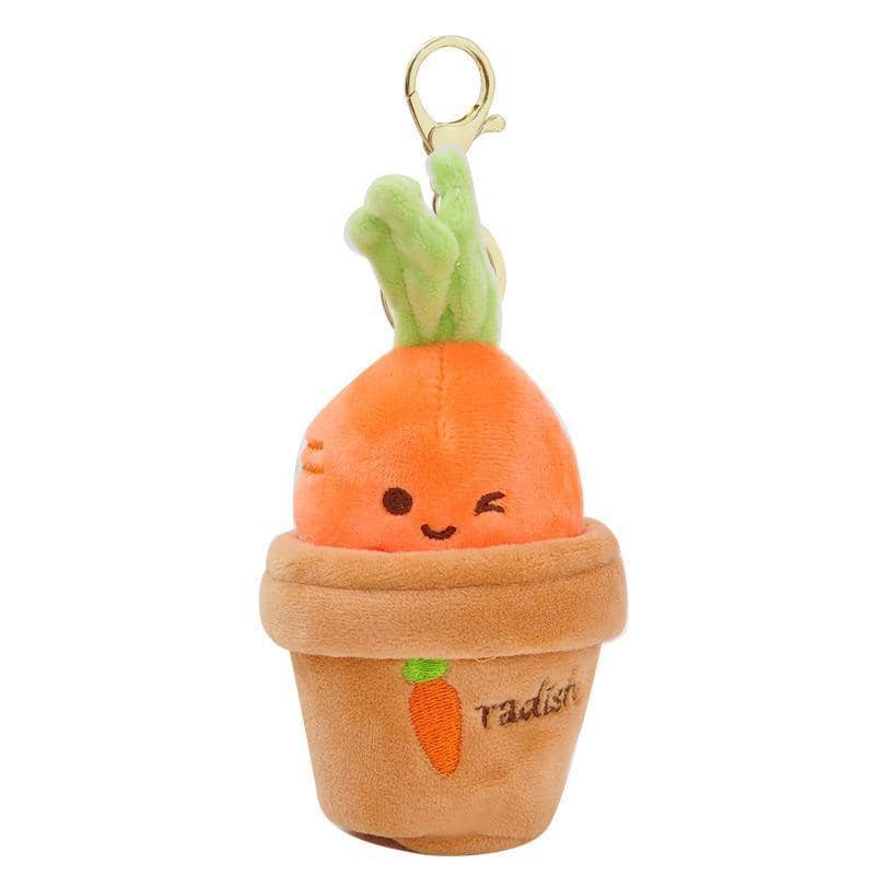 Potted Radish Plush Keychain, Soft Stuffed Toy - Orange