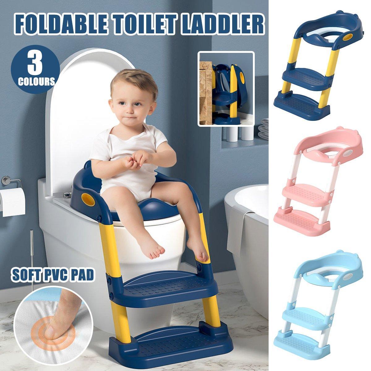 Potty Training Toilet Seat with Ladder and Step Stool - Navy Blue - view 2