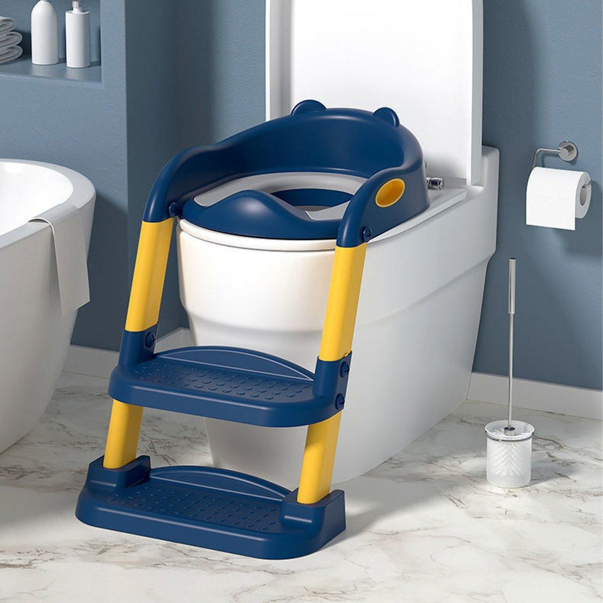 Potty Training Toilet Seat with Ladder and Step Stool - Navy Blue - view 4