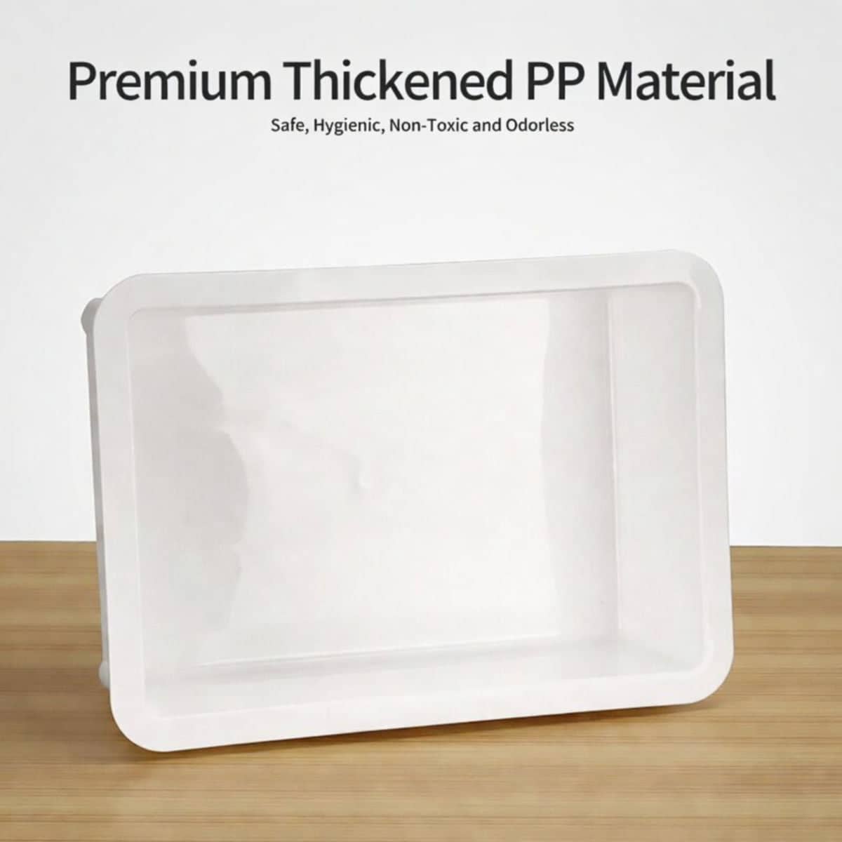 PP Dough Proofing Box with Lid 60 x 40 x 7.5 cm Stackable Bakery Tray - view 5