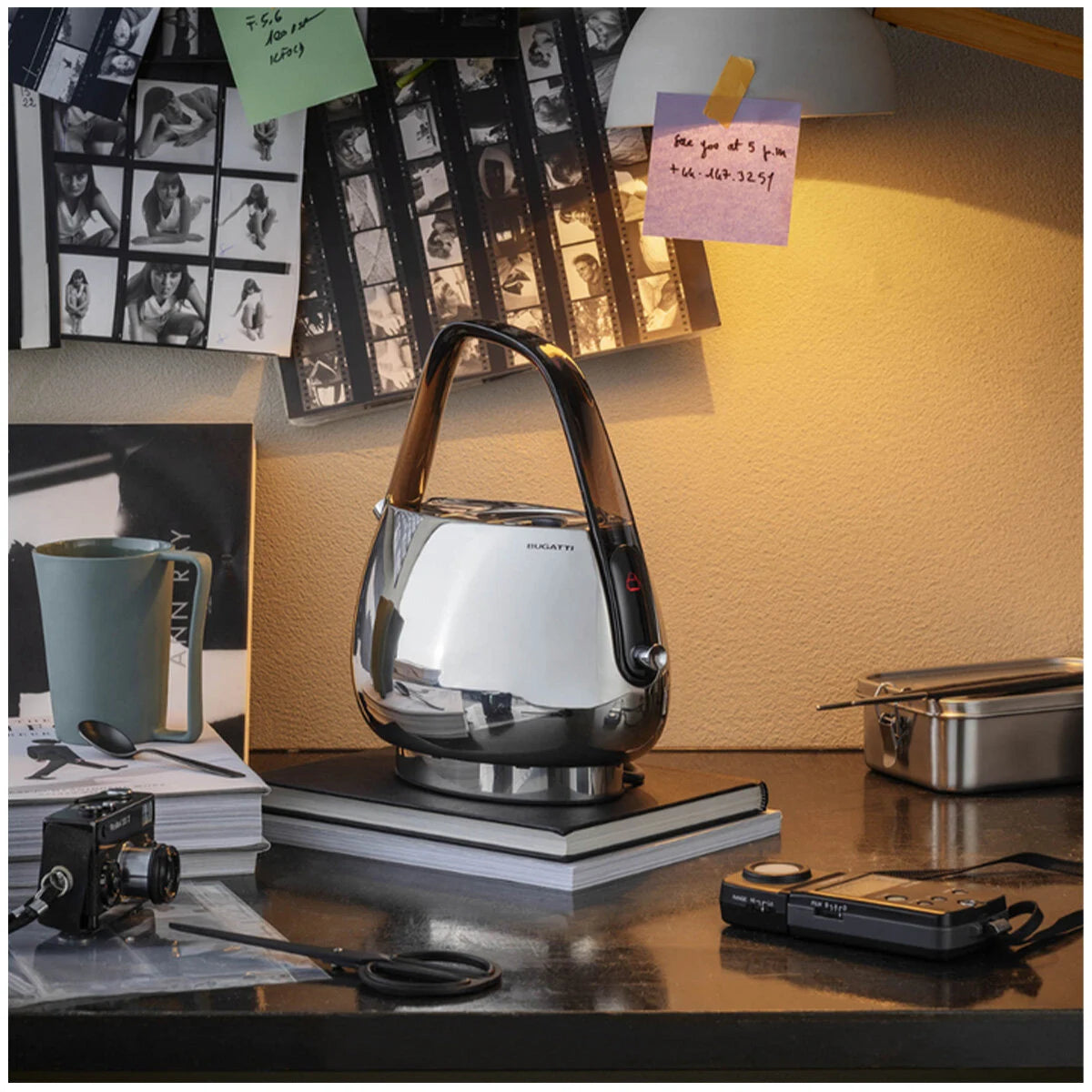 Bugatti Jackie Kettle 1.2L - Chrome 18/10 Stainless Steel, Tritan Handle, Simple On/Off - 02-JKCRNU