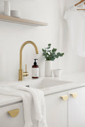 Gareth Ashton Gooseneck Mixer Tap - Brushed Brass 377mm High Pin Lever 3 Star WELS 8L/min - 3K4-BB