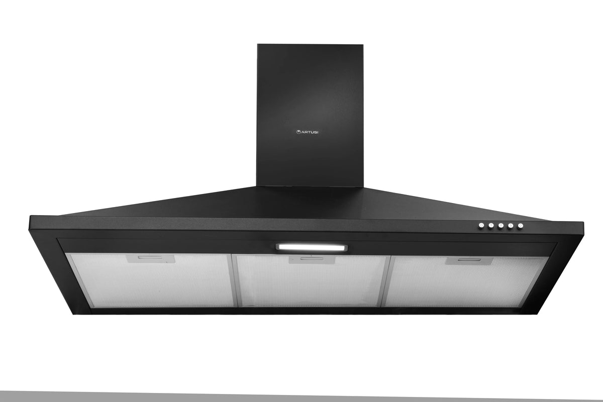 Artusi 90cm Canopy Rangehood - Anthracite Enamel Finish, 500m³/h, Dishwasher-Safe Filters, LED - ACH935B
