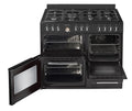 Artusi 100cm Dual Fuel Freestanding Oven - 7 Gas Burners, Two Electric Ovens, Separate Grill - AFGR1047B