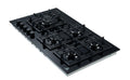 Trinity 90cm 5 Burner Gas Cooktop - Black Tempered Glass - Wok Burner - Cast Iron Trivets - TRG900BK