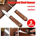 Prawn Deveiner and Shellfish Opener Set, 2 Pieces with Wooden Handles