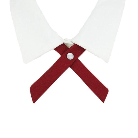Pre-Tied Criss-Cross Bow Tie for Women and Girls - Burgundy
