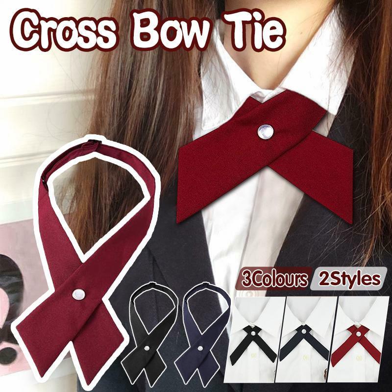 Pre-Tied Criss-Cross Bow Tie for Women and Girls - Burgundy - view 2