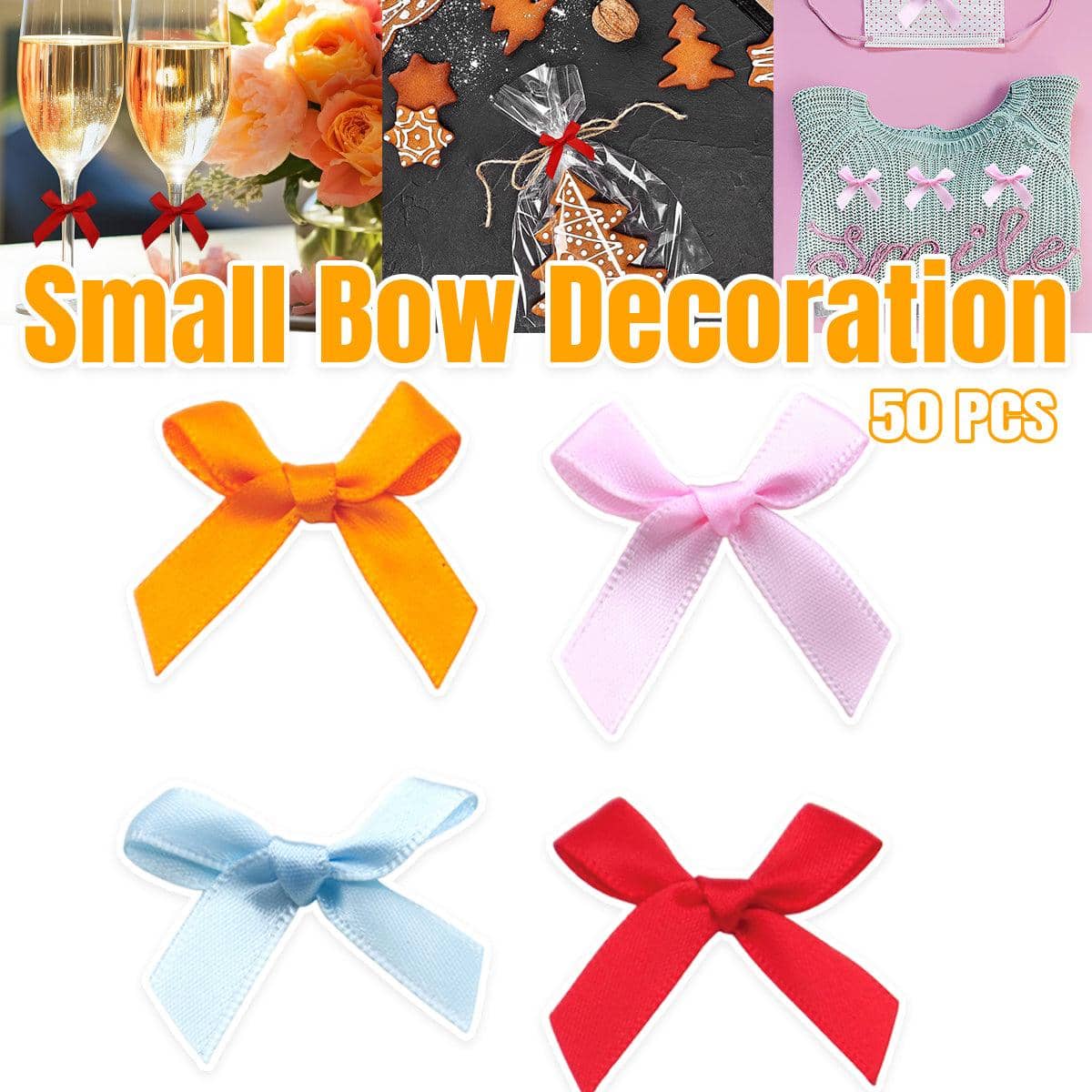 Pre-Tied Ribbon Bows for Gift Wrapping and Crafts, Pack of 50 - Light Pink - view 2