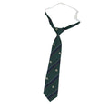 Pre-Tied Student Necktie - Crown Emblem, Dark Green