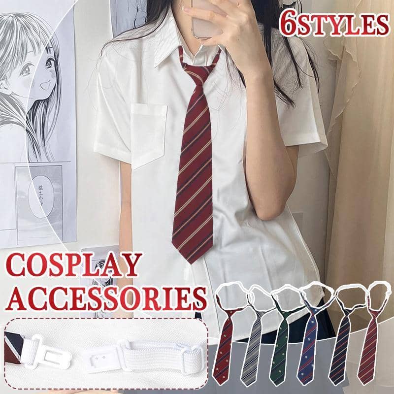 Pre-Tied Student Necktie - Crown Emblem, Wine Red - view 2