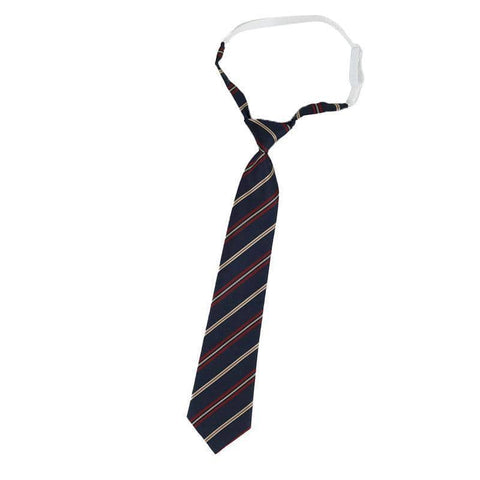 Pre-Tied Student Necktie - Striped Navy