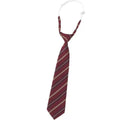 Pre-Tied Student Necktie - Striped Wine Red
