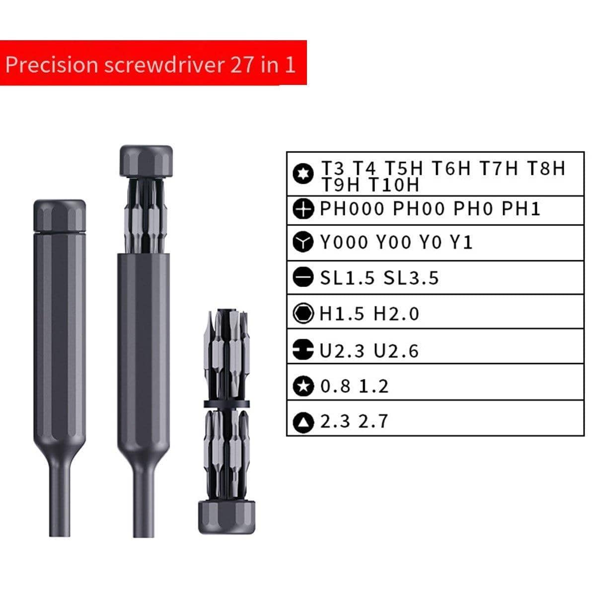 Precision Screwdriver Set with 27 Bits, Portable Repair Tool Kit - view 4