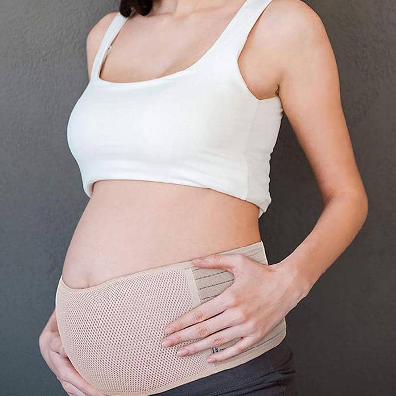 Pregnancy Belly Band Breathable Maternity Belt, Back and Pelvic Support - Khaki - view 5