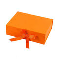 Premium Gift Boxes with Ribbon and Snap Closure, Pack of 5 - Orange