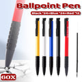 Press Style Ballpoint Pens 0.7 mm Pack of 60, Smooth Glide for Office and School