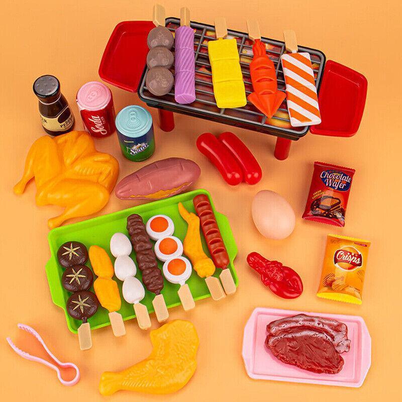 Pretend BBQ Grill Cooking Food Toy Set for Role Play, 28 Pieces - view 3