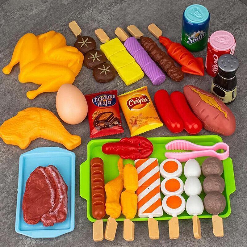 Pretend BBQ Grill Cooking Food Toy Set for Role Play, 28 Pieces - view 4