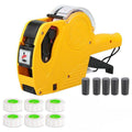 Price Tag Gun Labeller Kit with 6 Label Rolls and 5 Ink Rollers - Yellow