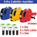 Price Tag Gun Labeller Kit with 6 Label Rolls and 5 Ink Rollers - Yellow - view 2