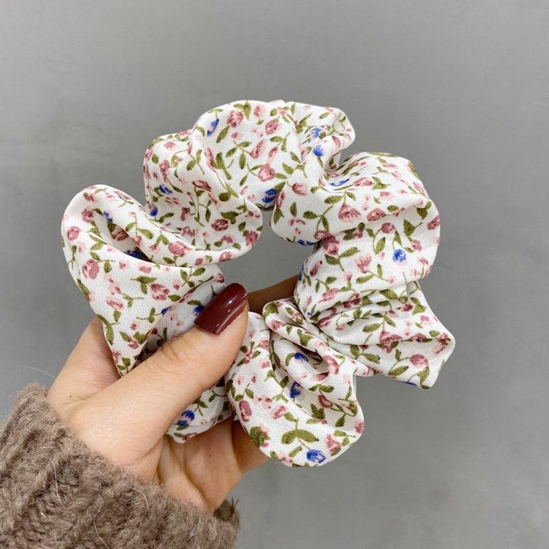 Printed Elastic Scrunchie Hair Tie - Beige - view 6