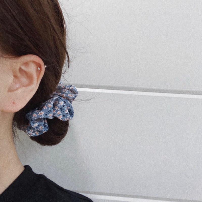 Printed Elastic Scrunchie Hair Tie - Beige - view 8