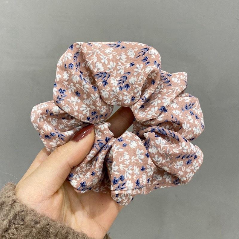 Printed Elastic Scrunchie Hair Tie - Beige - view 9