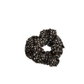 Printed Elastic Scrunchie Hair Tie - Black