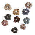 Printed Elastic Scrunchie Hair Tie - Blue - view 3