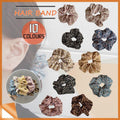 Printed Elastic Scrunchie Hair Tie - Brown - view 2
