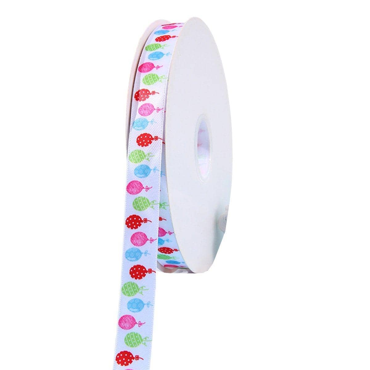 Printed Gift Ribbon 2 cm x 100 Yards - Multicolour Balloons