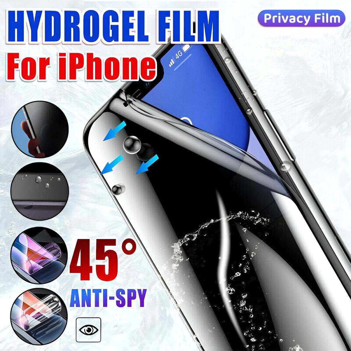 Privacy Anti-Spy Hydrogel Screen Protector - iPhone 13 Pro - view 2