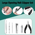 Professional Nail Clippers Set Manicure Pedicure Kit Stainless Steel Tools - Black