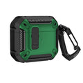 Protective Case with Lock and Hook - Black and Green, for AirPods 3