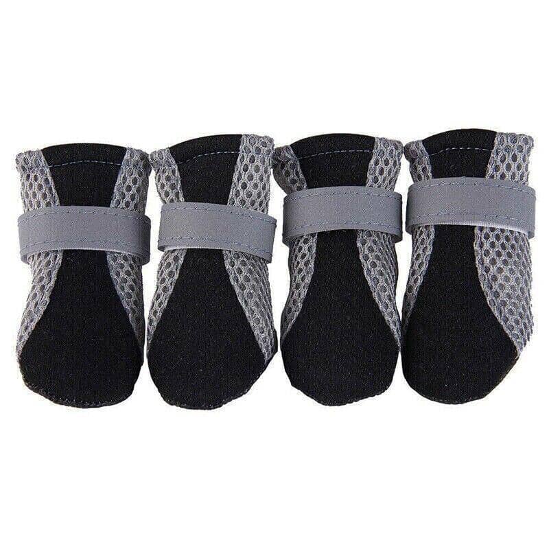 Protective Dog Shoes, Set of 4 - Black, Size M (Paw 4.5 x 3.6 cm)