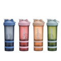 Protein Shaker Sport Water Bottle, 3 Tier, 500 ml - Green - view 3