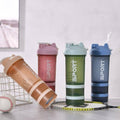 Protein Shaker Sport Water Bottle, 3 Tier, 500 ml - Green - view 5