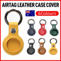 PU Leather Case for AirTag with Keychain Holder - Brown - view 2