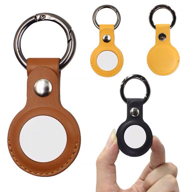 PU Leather Case for AirTag with Keychain Holder - Yellow - view 5