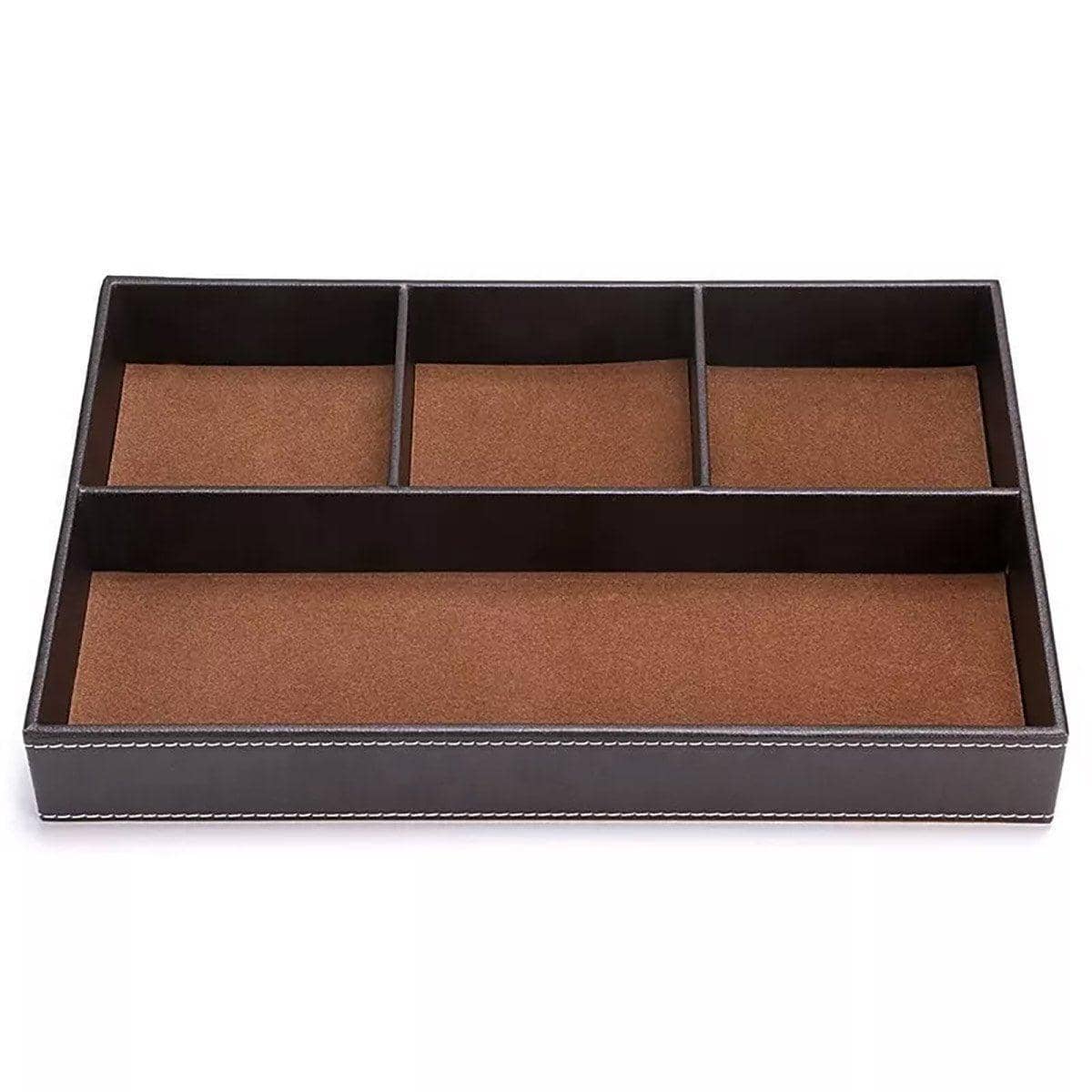 PU Leather Key and Jewellery Organiser Tray with 4 Compartments - view 2