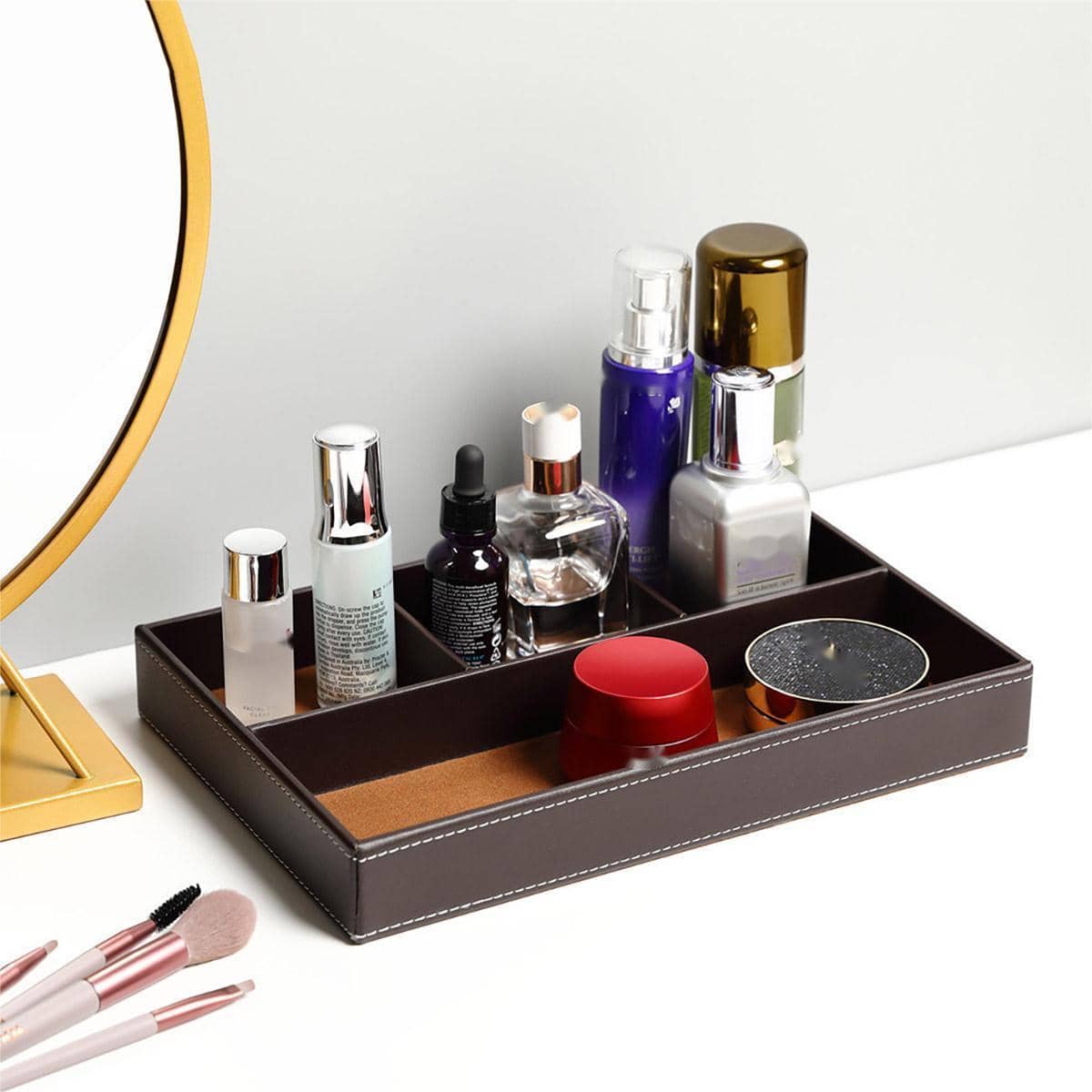 PU Leather Key and Jewellery Organiser Tray with 4 Compartments - view 4