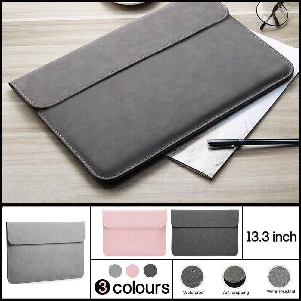PU Leather Laptop Sleeve for 13.3 Inch (34 cm) Laptops, Light Grey - view 2