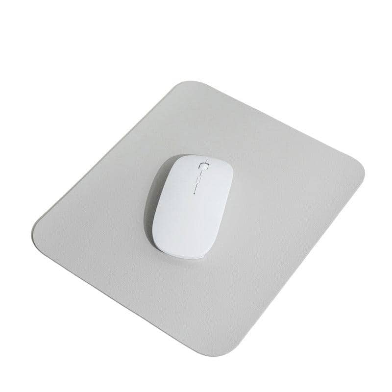 PU Leather Mouse Pad, 22 x 22 cm - Light Grey